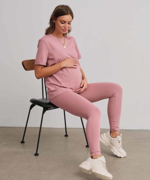Пудровые леггинсы для будущих и кормящих мам Solar