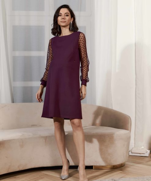 Вишневое платье для будущих и кормящих мам Collette