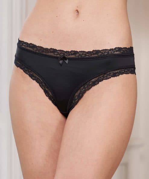 Черные трусики для будущих и кормящих мам с кружевом Nico