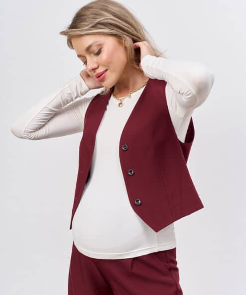 Бордовый костюмный жилет Osaka