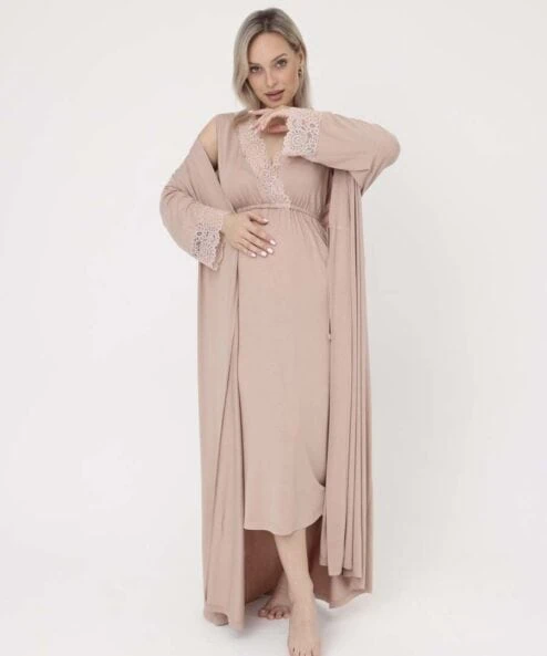 Бежевый домашний комплект для будущих и кормящих мам Monro