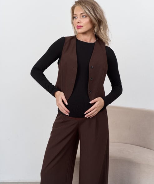 Шоколадный костюмный жилет Osaka