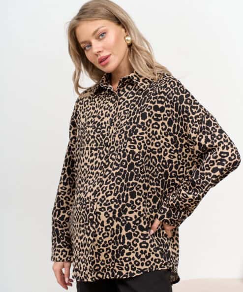 Оверсайз-рубашка с лео-принтом Jungle