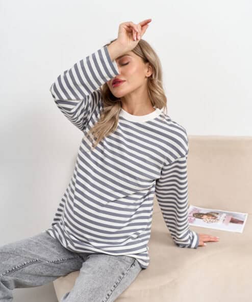 Графитовая тельняшка для будущих и кормящих мам Marina New