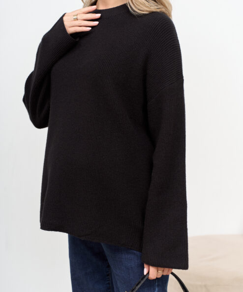 Alternative view of Черный джемпер в рубчик Leon