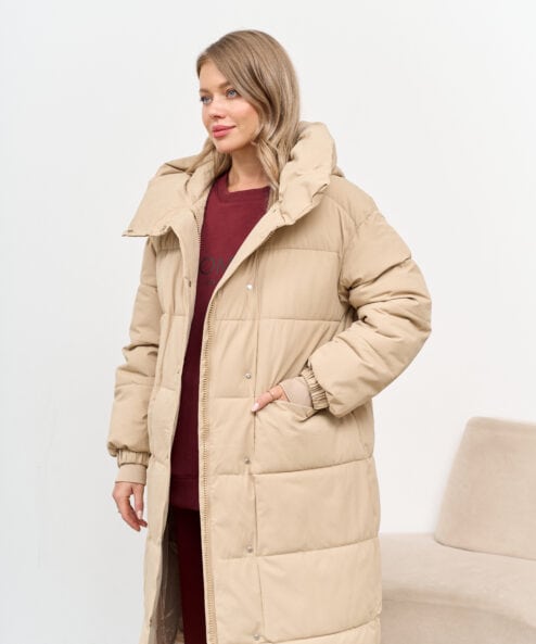 Alternative view of Бежевое зимнее пальто Wesley