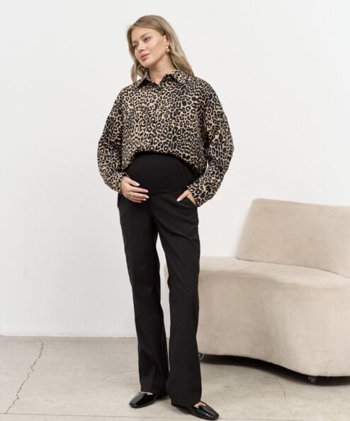 Черные теплые брюки для будущих и кормящих мам Bowie Warm