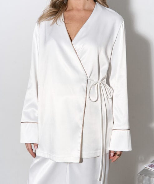 Alternative view of Молочный атласный жакет Jecky