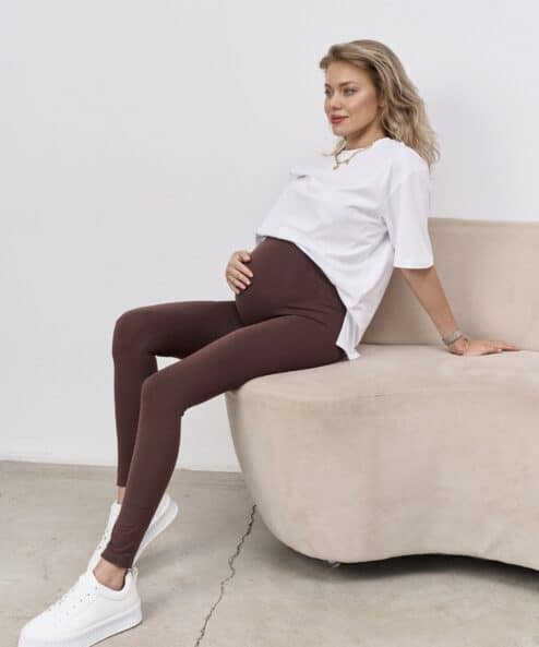 Бесшовные шоколадные леггинсы для беременных Tabata