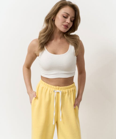 Молочный топ в рубчик Soft