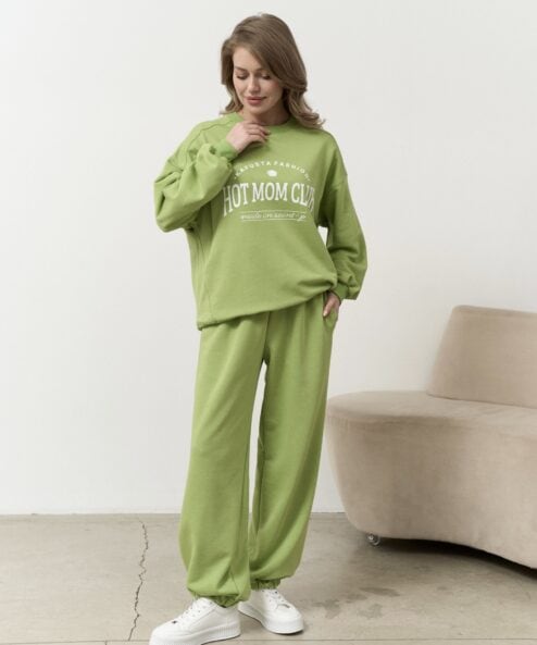 Лаймовые брюки для будущих и кормящих мам Trix - S