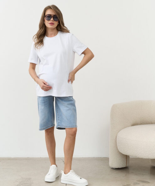 Голубые джинсовые шорты для беременных Linda NEW