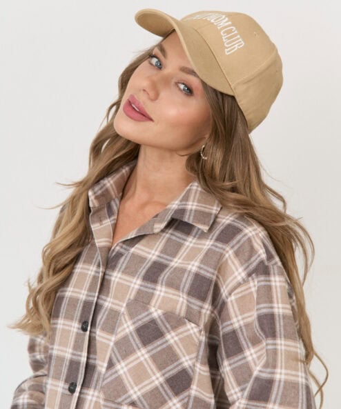 Бежевая бейсболка Hot Mom Club