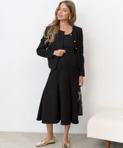 Черная твидовая юбка Gale