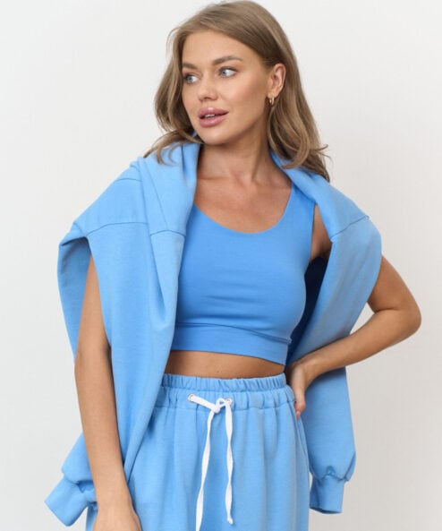 Голубой хлопковый топ Domingo