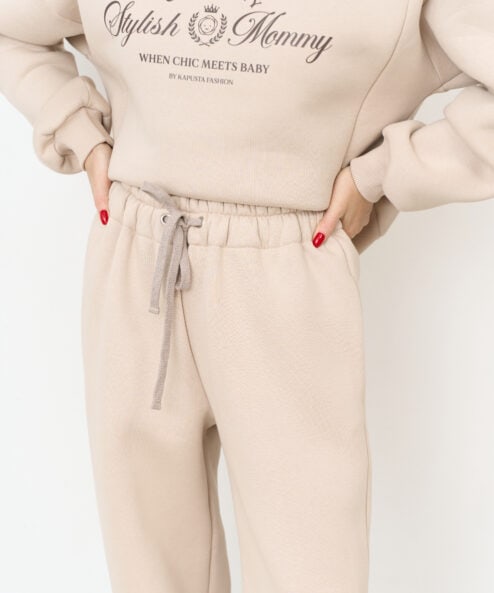 Alternative view of Теплые брюки в цвете латте для будущих и кормящих мам Trix Warm