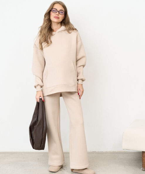 Теплые брюки в цвете латте для будущих мам Flex Warm