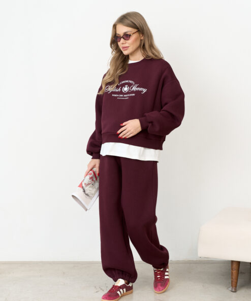 Alternative view of Сливовые теплые брюки для будущих и кормящих мам Trix Warm