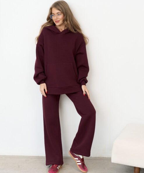 Сливовые теплые брюки для будущих мам Flex Warm