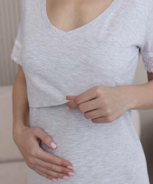 Alternative view of Серая сорочка для будущих и кормящих мам Nika