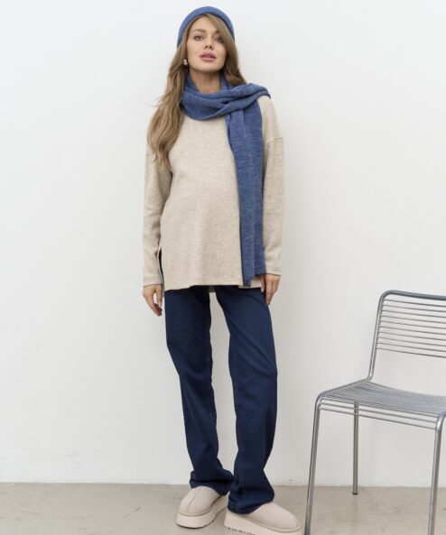 Темно-синие теплые джинсы для будущих мам Vitta Warm