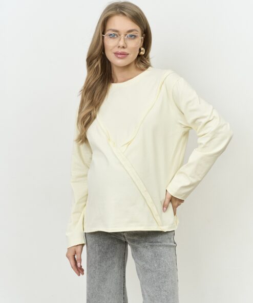 Сливочный лонгслив для будущих и кормящих мам Agata