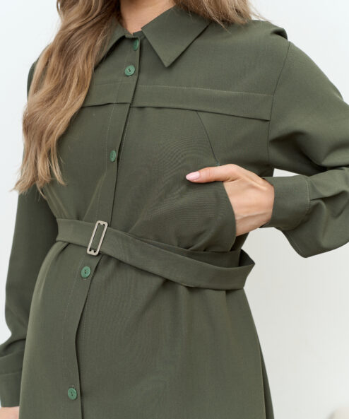 Alternative view of Платье-рубашка в цвете хаки для будущих и кормящих мам Shtefi