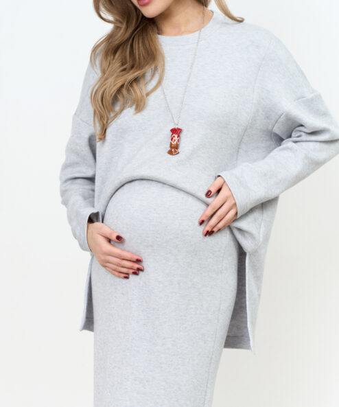 Alternative view of Серо-голубая теплая юбка Trendy на невысокий рост