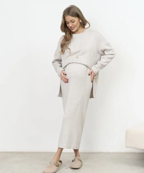 Серо-бежевая теплая юбкаTrendy на невысокий рост