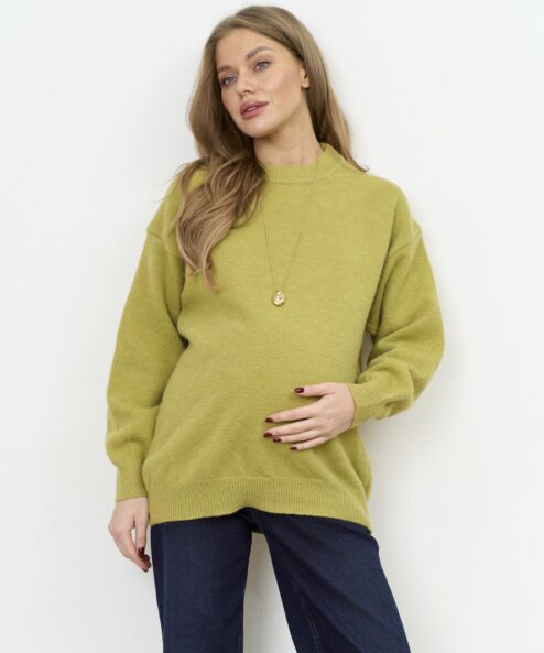 Оливковый удлиненный джемпер Blank