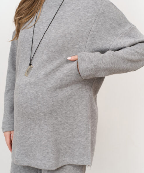 Alternative view of Темно-серый теплый джемпер для будущих и кормящих мам Trendy