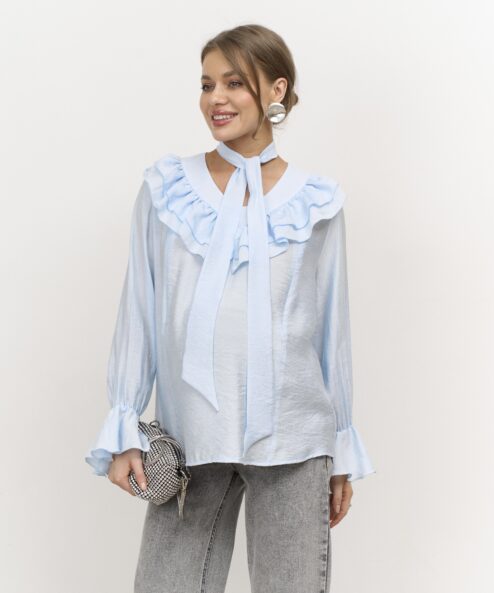 Голубая блуза для будущих и кормящих мам Essi