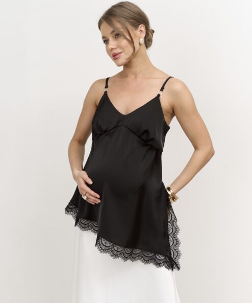 Черный топ Lulu с кружевом и секретами для ГВ