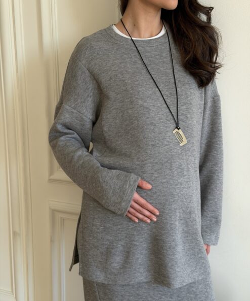 Alternative view of Темно-серый теплый джемпер для будущих и кормящих мам Trendy