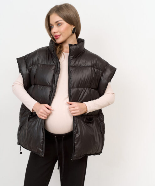 Alternative view of Черный тёплый жилет Weekend