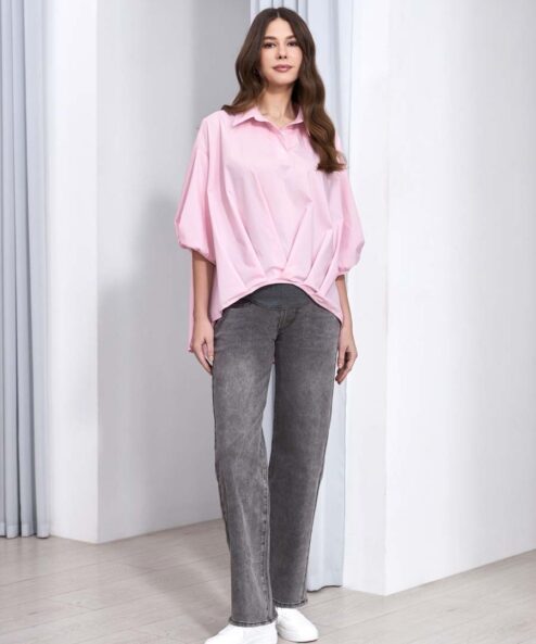 Серые джинсы прямого кроя для будущих мам Luna