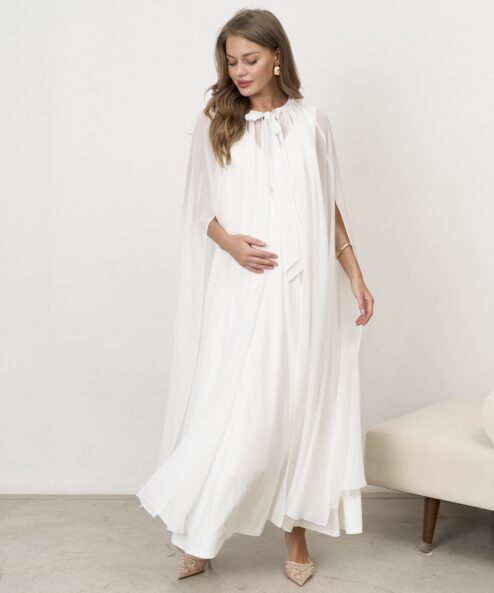 Молочная шифоновая накидка Diva