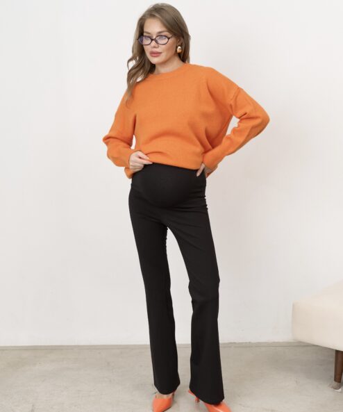 Черные трикотажные брюки для будущих мам Bianca