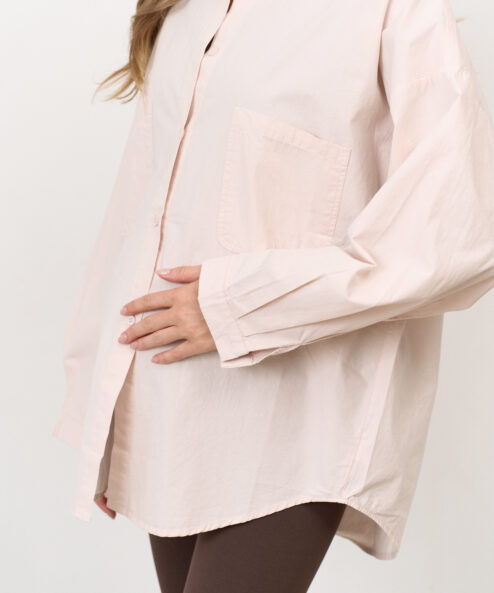 Alternative view of Пудровая хлопковая рубашка-оверсайз Willow