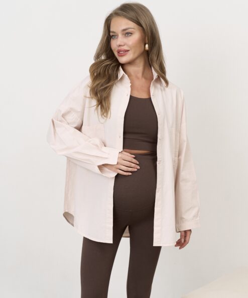 Пудровая хлопковая рубашка-оверсайз Willow