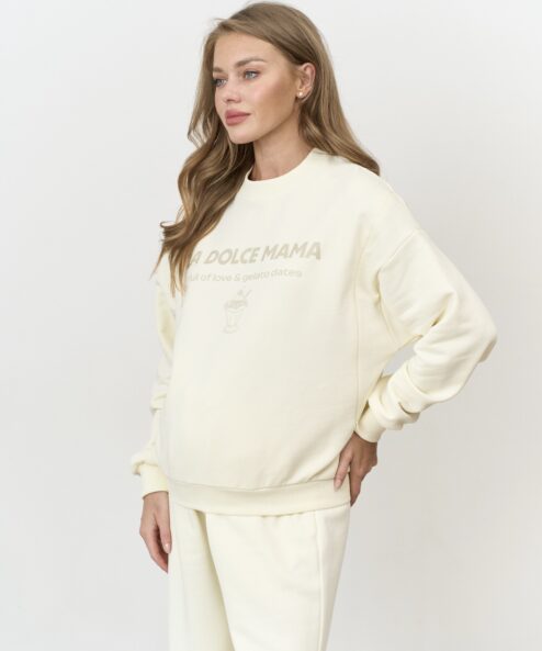 Сливочный свитшот для будущих и кормящих мам La dolce mama