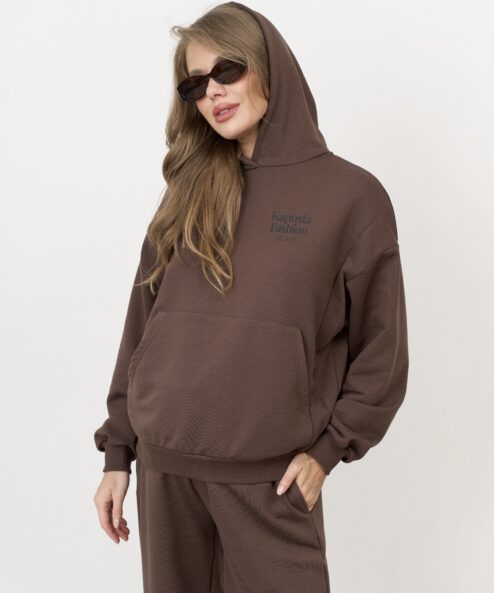 Шоколадное худи для беременных и кормящих мам Kapusta Fashion