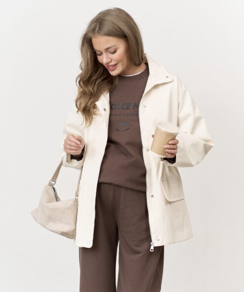 Молочная куртка-парка для будущих и кормящих мам Rain