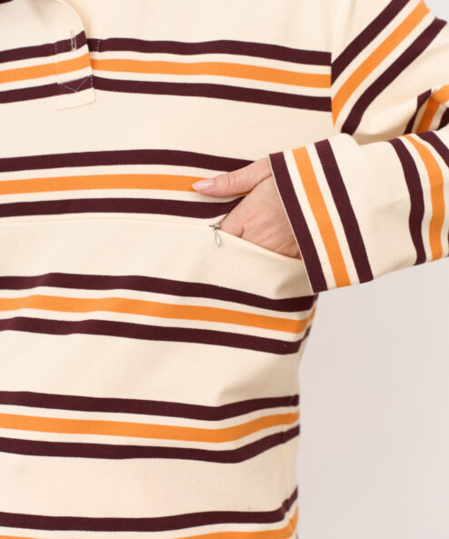 Alternative view of Оранжевое поло в полоску для будущих и кормящих мам Tracy