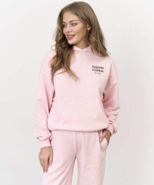 Светло-розовое худи для беременных и кормящих мам Kapusta Fashion