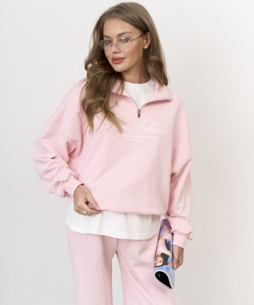 Светло-розовый свитшот для будущих и кормящих мам Chiao Chaos