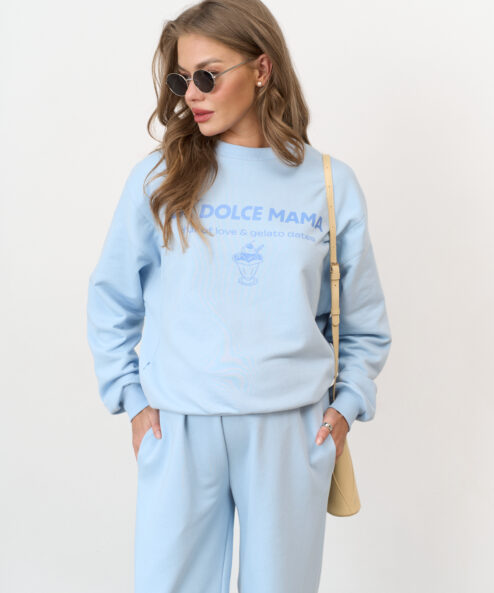 Светло-голубой свитшот для будущих и кормящих мам La dolce mama