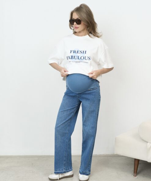 Синие джинсы прямого кроя для будущих мам Marselle