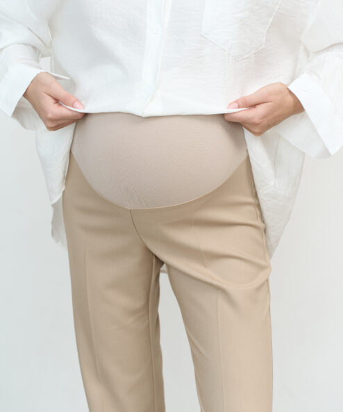 Alternative view of Бежевые слим-брюки для будущих мам Street
