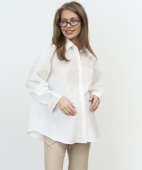 Белая блуза свободного кроя Silky